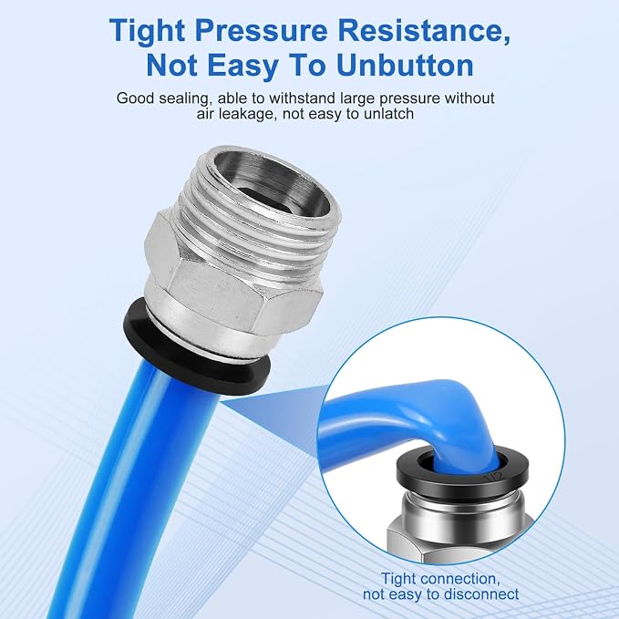 CNAODUN 12 Pcs Push to Connect Fittings 1/2 Inch Tube OD x 1/2 Inch NPT Thread - Image 4
