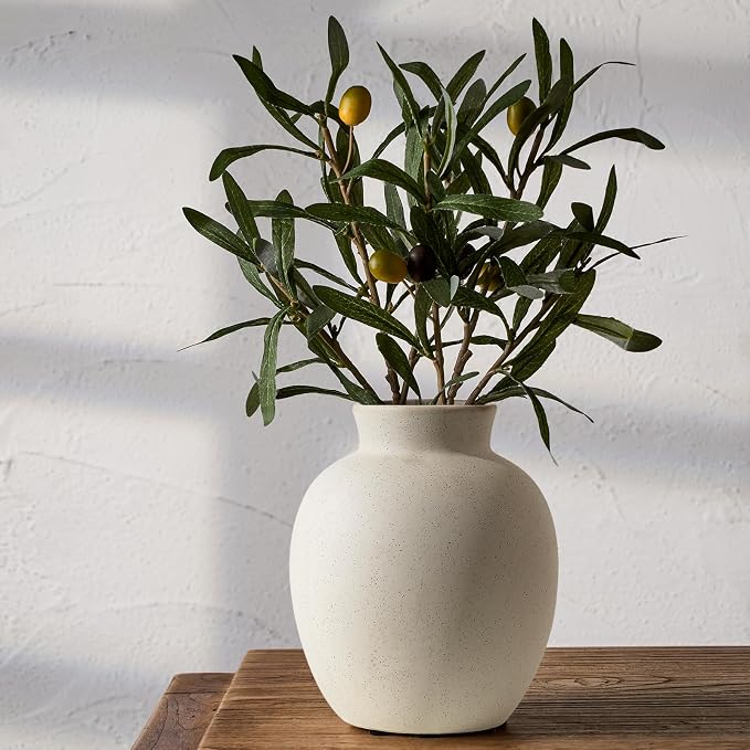 SIDUCAL Spotted Ceramic Modern Style Vase, 5.7 Inch Rustic Farmhouse Boho Vase by SIDUCAL