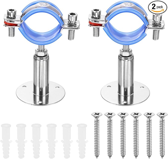 HARFINGTON 2 Set Wall Mount Ceiling Mount Pipe Supports 304 Stainless Steel by HARFINGTON
