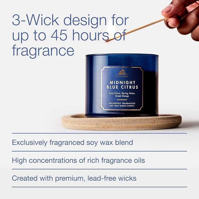 Bath & Body Works Midnight Blue Citrus 3-Wick Candle - Image 4