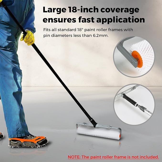 18 Inch 13/20/31mm Self Leveling Concrete Spiked Roller - Image 4