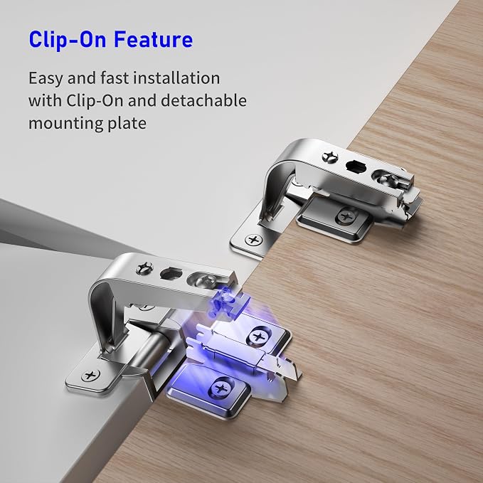 Burks 2 Pack Lazy Susan Hinge 90 Degree Pie Cut Bifold Cabinet Door Hinge - Image 7