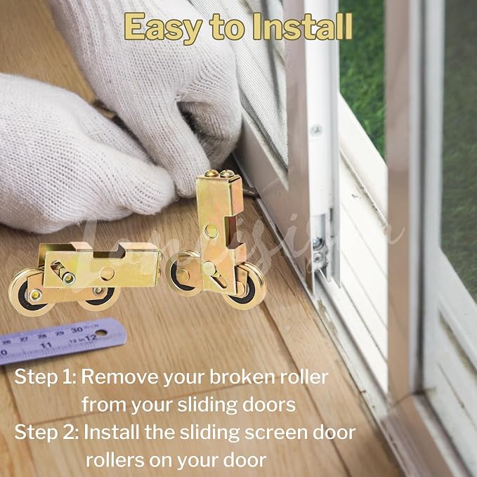 4Pcs Sliding Door Tandem Roller, Heavy-Duty 1-1/4 Inch Sliding Door Tandem - Image 5