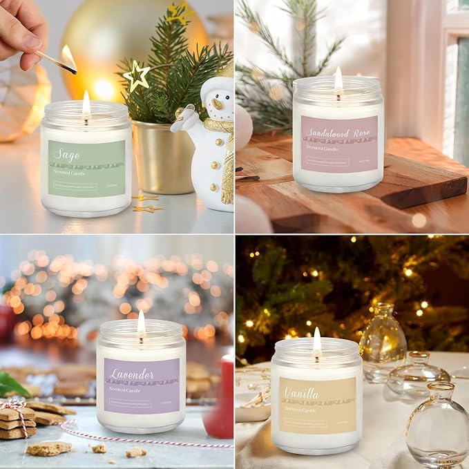 Scented Candles Gift Set for Women, Sandalwood Rose & Eucalyptus Mint. 42 oz - Image 7