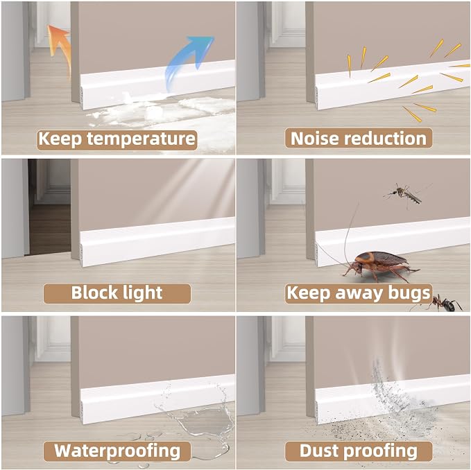 KNEELISA 39" White Under Door Draft Stopper Interior - Image 5