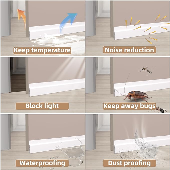 KNEELISA 39" Gray Under Door Draft Stopper Interior - Image 5