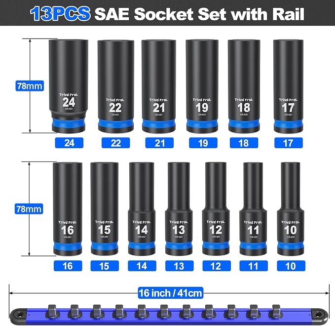 Metric Impact Socket Set 1/2" Drive - Image 2