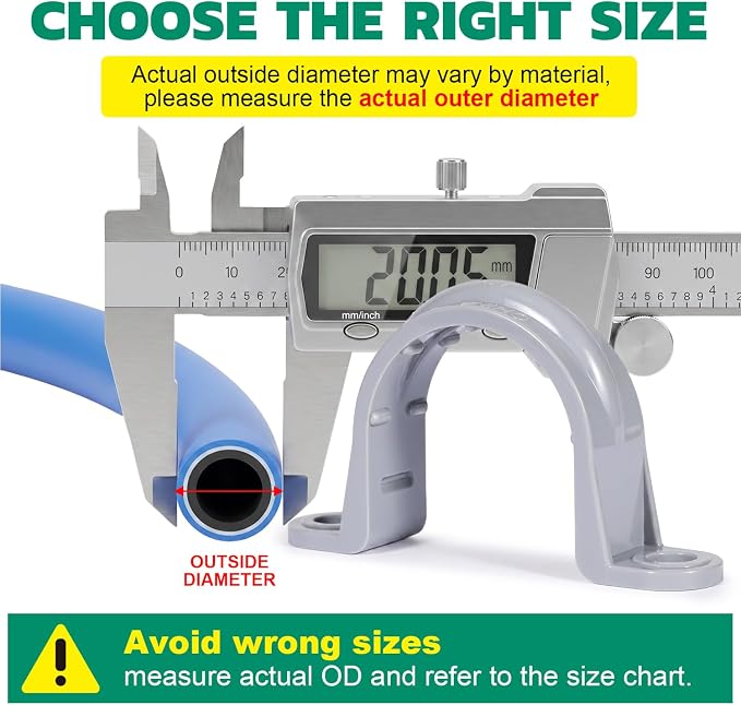 OURU 1-1/2 Inch PVC Pipe Straps, 2-Hole Plastic Conduit Clamp, Pipe Protection - Image 2
