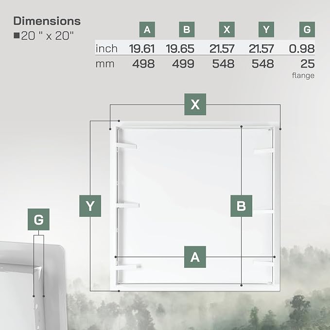 Vent Systems Access Panel for Drywall 20 x 20 Inch - Image 2