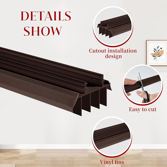 2 Pcs 36 Inch Vinyl Replacement Door Bottom, Threshold Seal Bottom | 1-3/4 Inch - Image 3