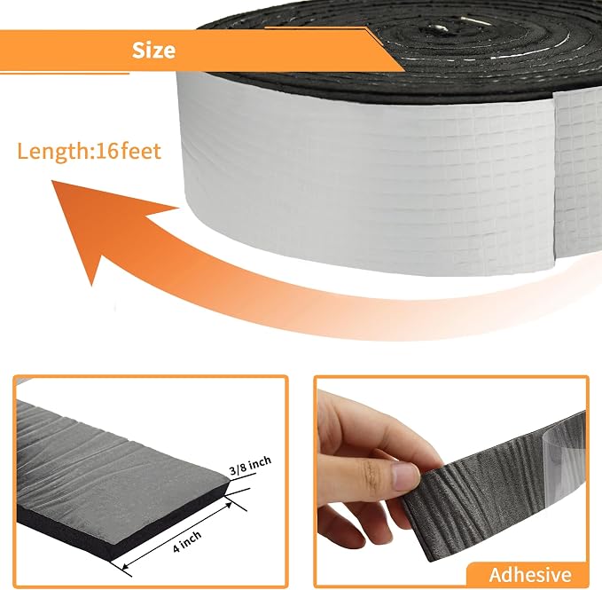 DOBTIM Foam Foil Pipe Insulation Wrap, Reflective Foil Insulation Tape Self - Image 2