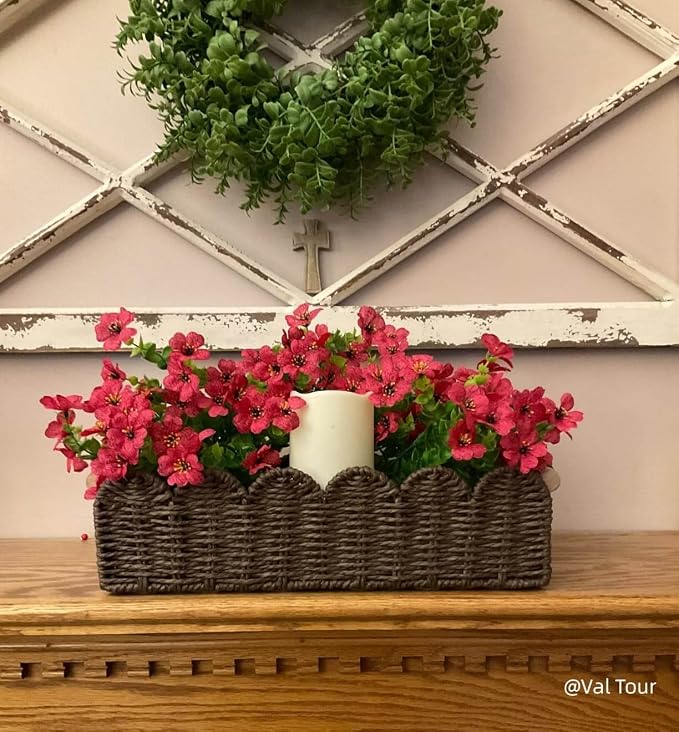 CubesLand Scalloped Toilet Paper Storage Basket W/Handle - Image 2