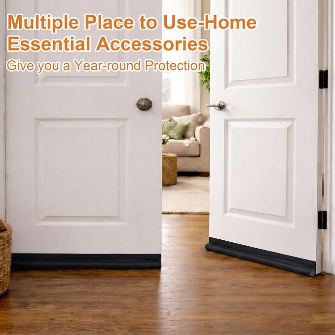 HomeProtect Door Draft Stopper 2 Pack Adjustable, Door Sweep - Image 3