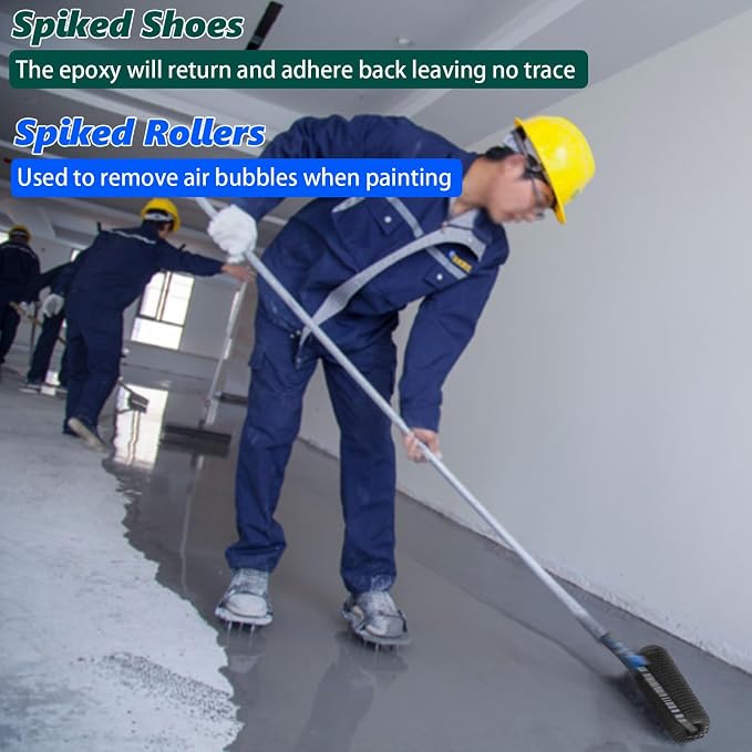 9 Inch Screed Spiked Roller Self Leveling Concrete Roller Epoxy Roller Spike - Image 4