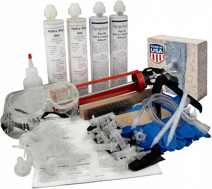 10ft Peel-Off Paste Foundation Crack Repair Kit, Hydra Stop 300 Polyurethane by Unknown