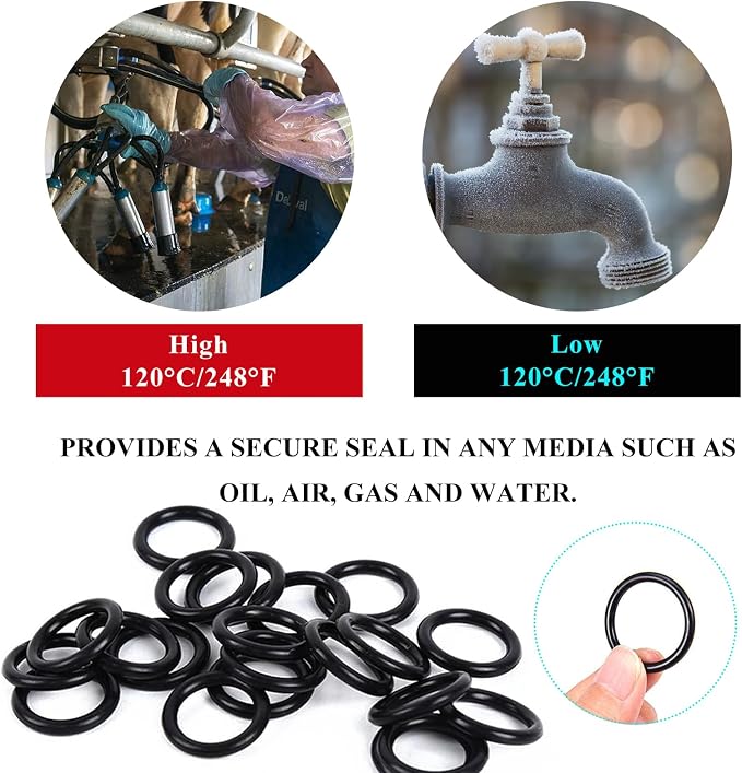 225PCS Rubber O-Ring Assortment Kit, 18 Sizes Heat-Resistant Rubber O Ring - Image 5
