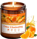 Sweet Orange Odor Eliminating Candles, 7 oz Soy Scented Candle | Eliminates 95% by Aredenua-StartJourneyThroughScent