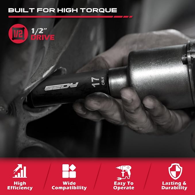 29-Piece 1/2" Drive Impact Socket Set, SAE and Metric Sizes - Image 2