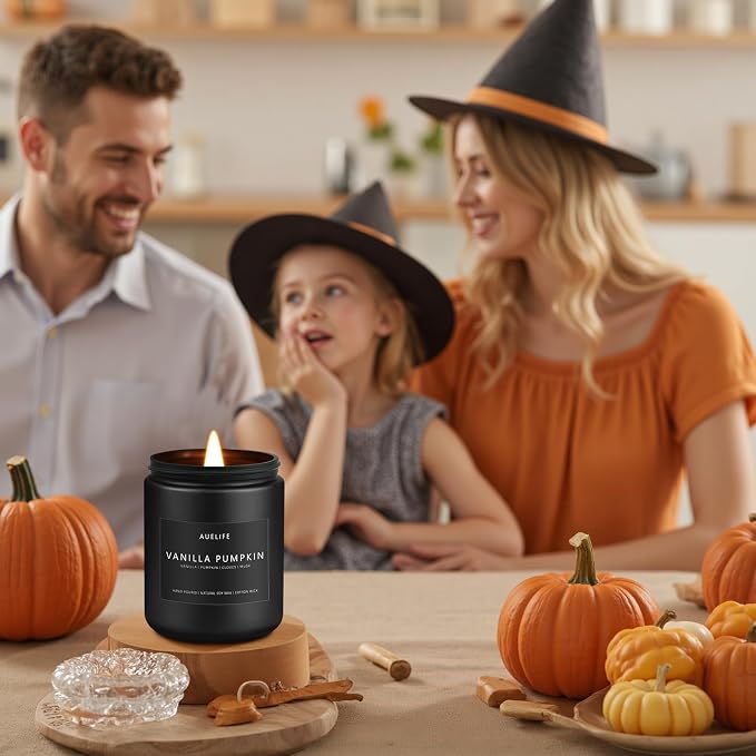 Fall Candle Set for Home Scented, Soy Wax, 4 Pack 28 oz, | Pumpkin Vanilla - Image 3