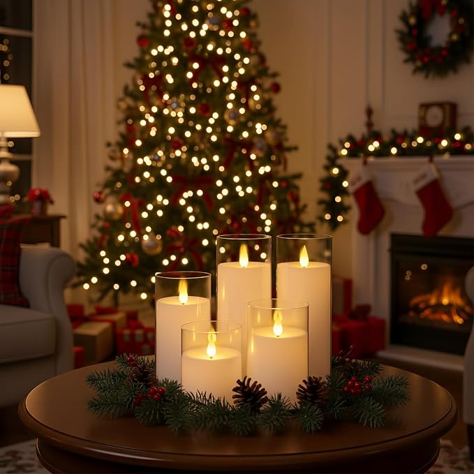 Homemory Pure White Flickering Flameless Candles, Battery Operated Acrylic LED - Image 2