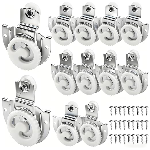 12 Pieces Closet Door Roller, Sliding Wardrobe Door Wheel Screws | Adjustable by Nagpew