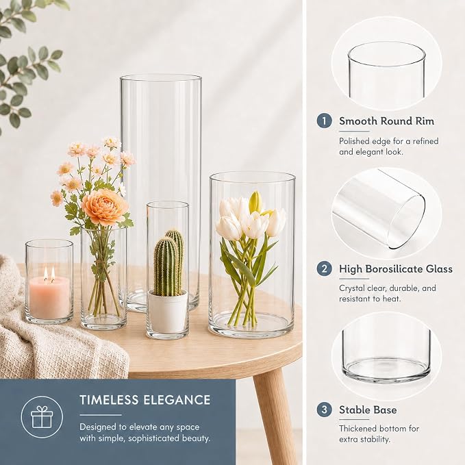 KRNDUMA 15pcs Glass Vase Cylinder Vases - Image 6