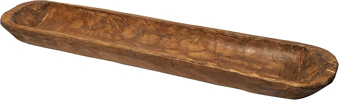 Decorative Wooden Dough Bowl Decor Approx 30 Inch, Hand Carved Spanish Oak | by MainEventUSA