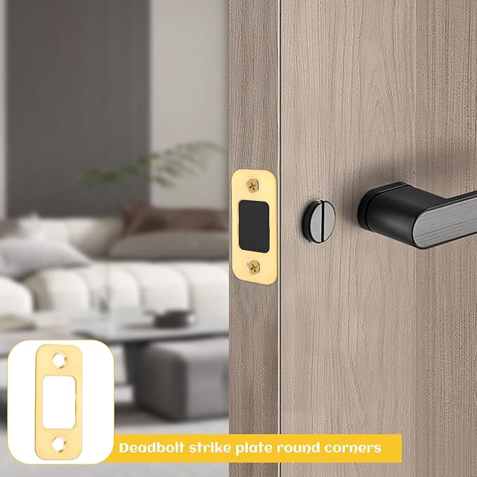 Deadbolt Strike Plate Backplate 1" x 2 1/4" Round Corner Round Corner Heavy Duty - Image 4