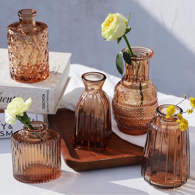 Amber Glass Bud Vases -Set of 20 - Image 4