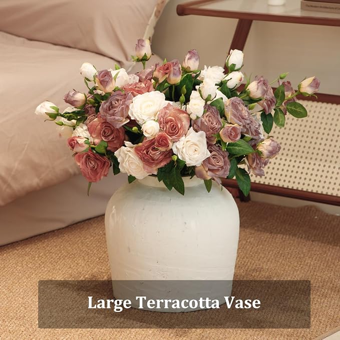 Large Ceramic Vase, Rustic Farmhouse Terracotta Flower Vase - Image 4