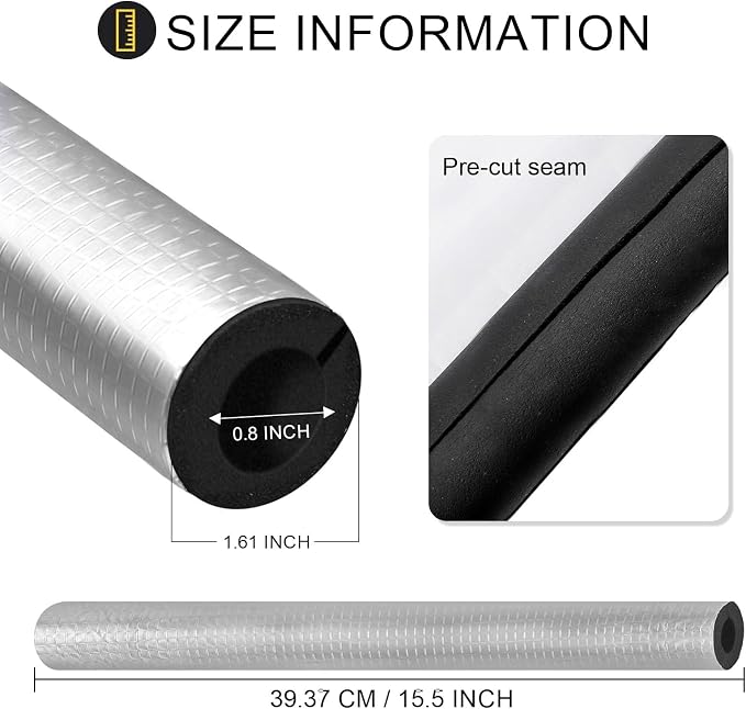 24 Pcs Self Adhesive 3/4 Inch 31.5Ft Pipe Insulation Foam Tube Pipe Cover | - Image 3