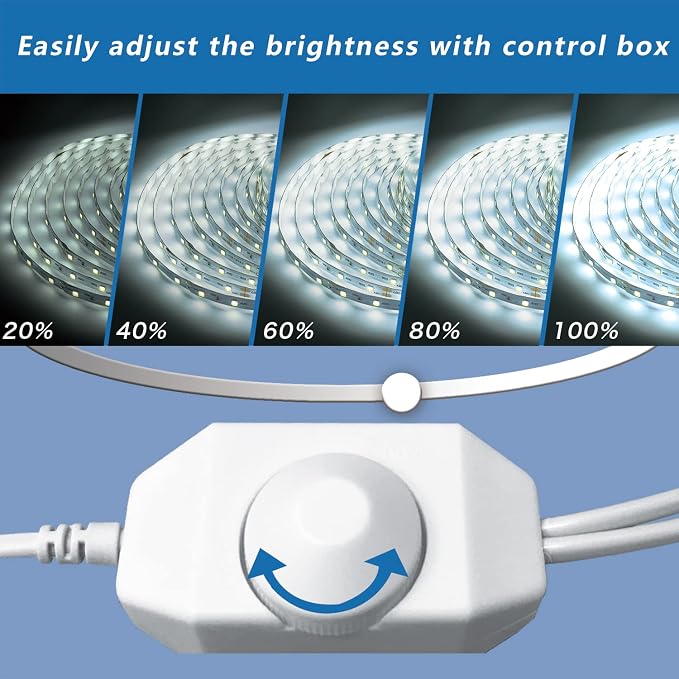 White LED Strip Lights, 100ft Dimmable 6500k Daylight White Led Light Strip - Image 2