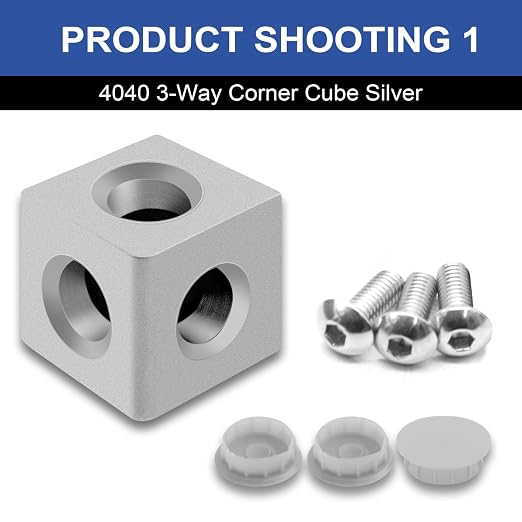 12pcs 4040 3-Way Corner Cube 4040 Extrusion Hardware Silver | T-Slot V-Slot - Image 5