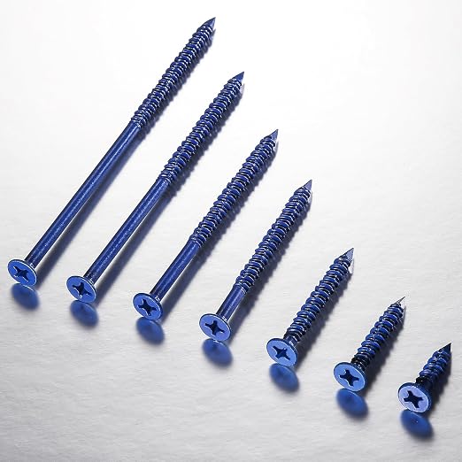 WenSilon 1/4" x2-1/4 Concrete Screw Anchor Blue Flat Head - Image 5