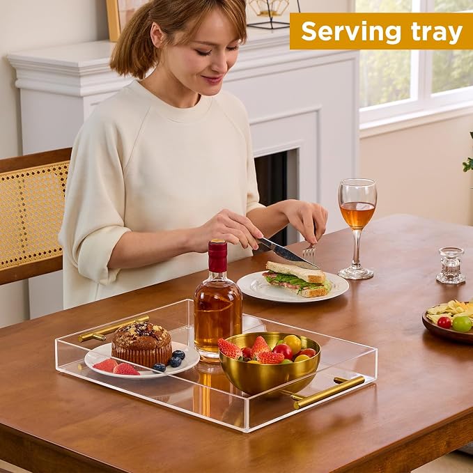 12"x16" Clear Acrylic Serving Tray - Image 4
