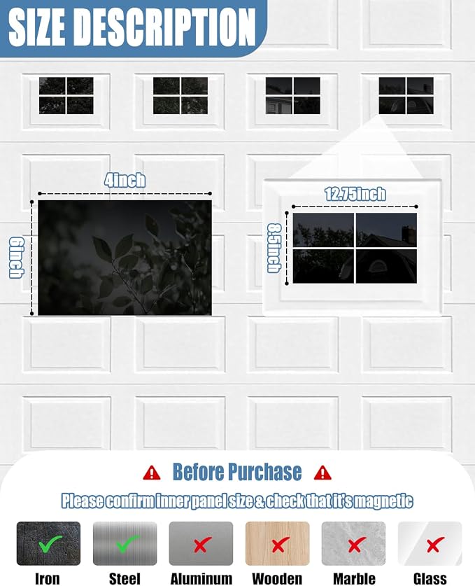 16PCS Magnetic Windows for Garage, Faux Windows kit for 1 car, 6 x 4 in | - Image 4