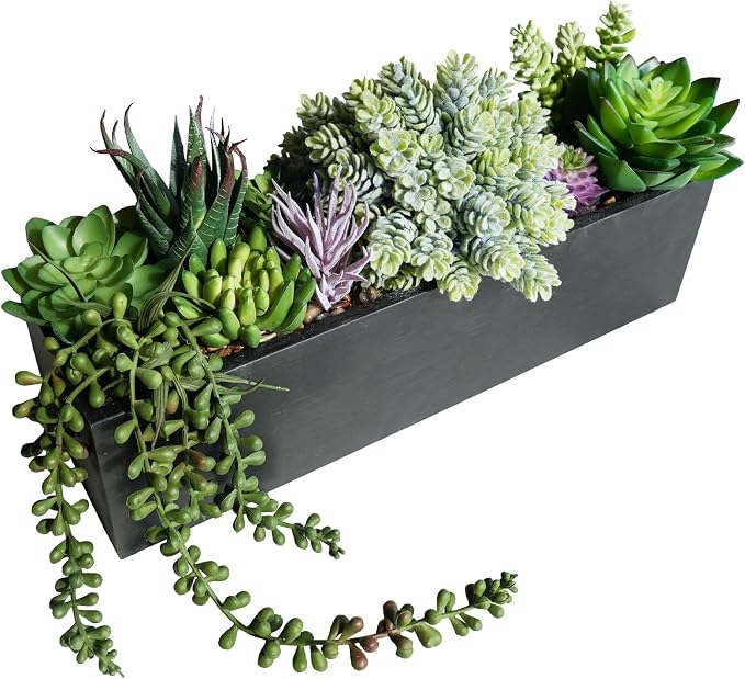 Winlyn 14" Artificial Succulent Plants Arrangement Assorted Faux Succulents in by Winlyn
