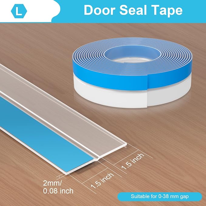 Weather Stripping Door Seal, 20 Ft Shower Door Seal, 3 in | Flexible door sweep - Image 2