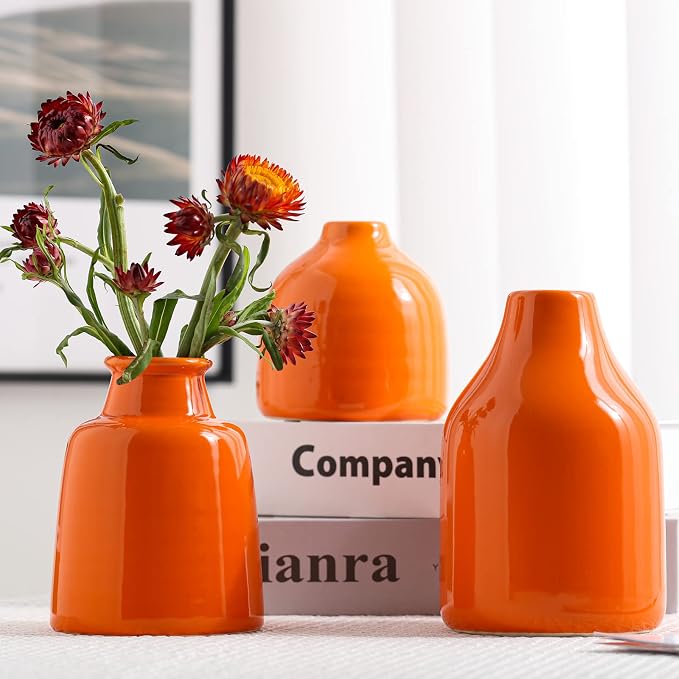 Small Vase Set of 3 for Modern Home Decor, Ceramic Vases for Centerpieces - Image 2