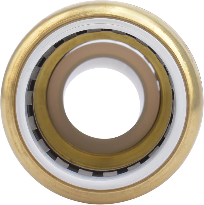 SharkBite 1 Inch CTS x 1 Inch PVC Transition Coupling, Push to Connect Brass - Image 2