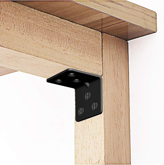 Black Stainless Steel Shelf Bracket, Joint Right Angle Bracket, L Shape Heavy - Image 4