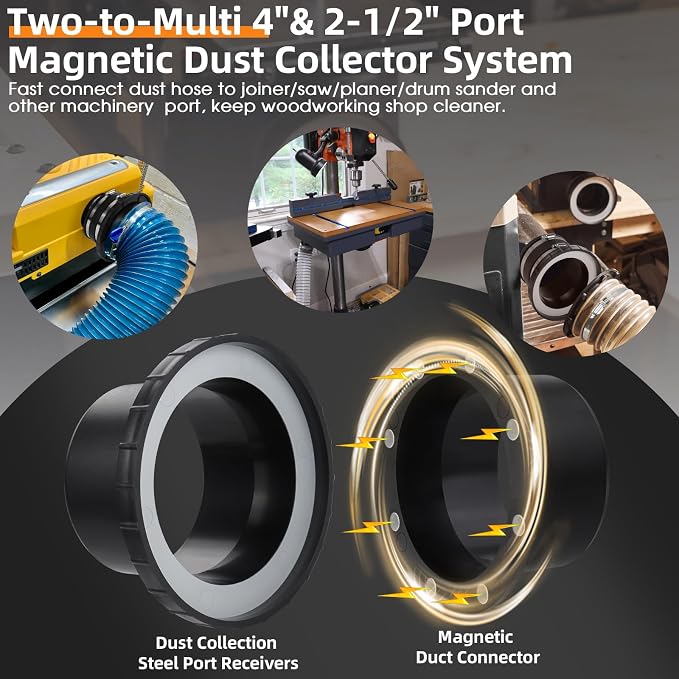 4"&2.5" Magnetic Dust Collection Fittings - Image 4