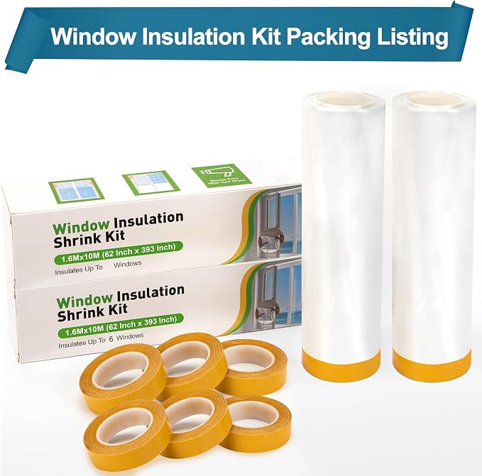Augblinds 2 Pack Window Insulation Kit, Plastic Window Covering 62 Inch Wide × - Image 3