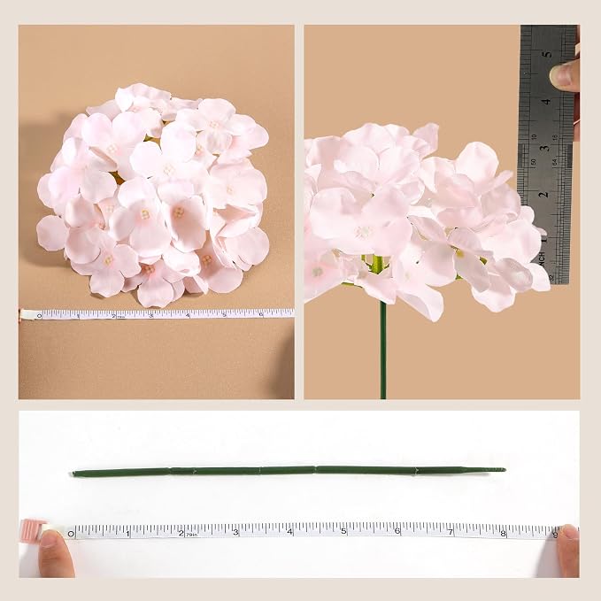 Auihiay 404Pcs Hydrangea Artificial Flowers Bulk, Faux Hydrangea Flowers | Pink - Image 7