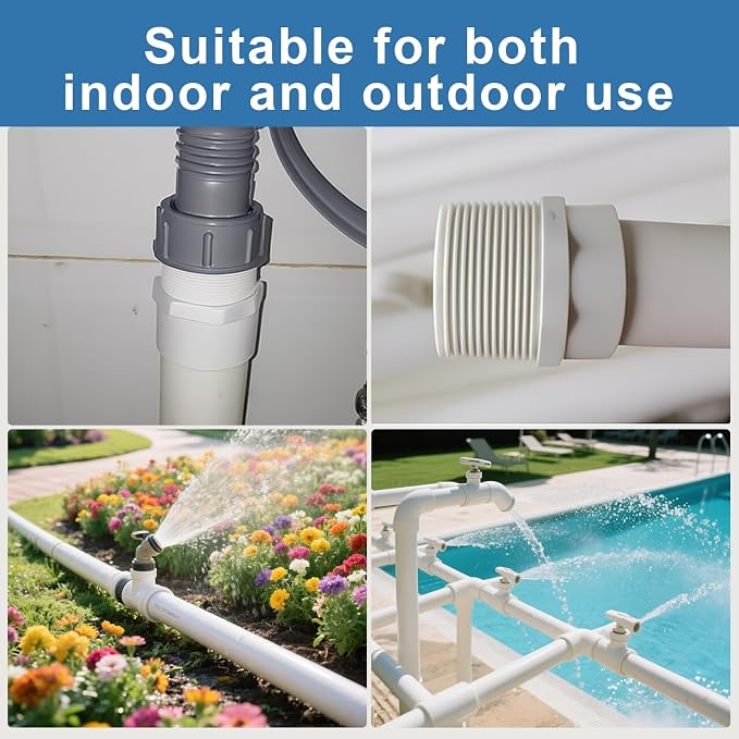 1/2 Inch Male Thread PVC Fittings White 2-Way PVC Pipe Coupling Adapter - Image 4