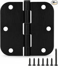 TDCHINGES Rounded Door Hinges 3.5" X 3 1/2 Inch Brushed Black 5/8" Radius | 30 by TDCHINGES