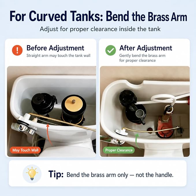 Toilet Handle Replacement Kit – Universal Front Mount Toilet Flush Handle - Image 5