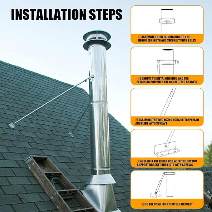 Extended Roof Chimney Support Bracket Compatible - Image 5