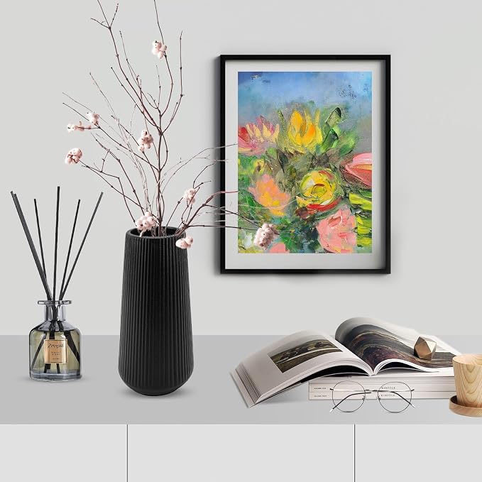 Black Ceramic Vase, GUKJOB Cute Flower Vase - Image 5