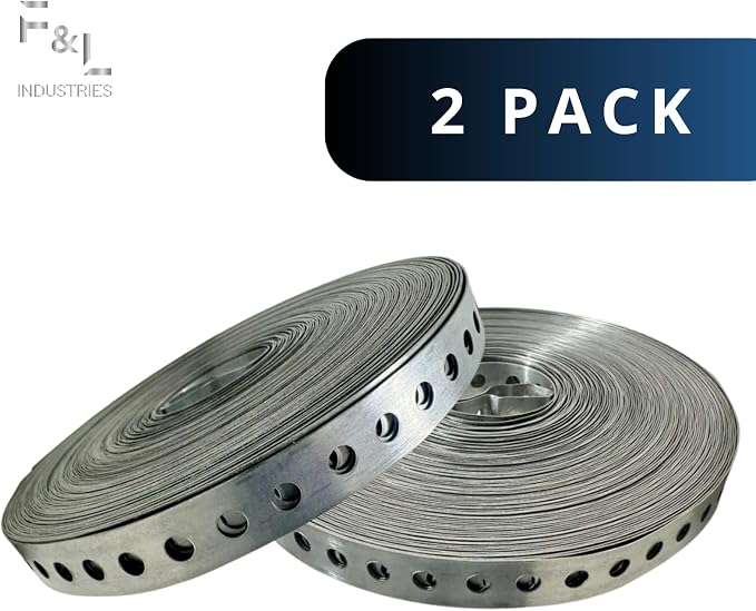 F&L Galvanized Pipe Strap 3/4" x 100 FT – Heavy-Duty 24 Gauge Steel Hanger Strap - Image 3
